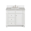 Bristol 36" Single Vanity, Bright White w/ 3 CM Victorian Silver Silestone Top