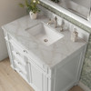 Bristol 36" Single Vanity, Bright White w/ 3 CM Victorian Silver Silestone Top