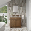 Bristol 36" Single Vanity, Saddle Brown w/ 3 CM Victorian Silver Silestone Top