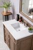 Bristol 36" Single Vanity, Whitewashed Walnut w/ 3 CM White Zeus Silestone Top