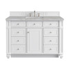 Bristol 48" Single Vanity, Bright White w/ 3 CM Victorian Silver Silestone Top