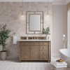 Bristol 48" Single Vanity, Whitewashed Walnut, w/ 3 CM Siberian Silestone Top