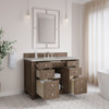 Bristol 48" Single Vanity, Whitewashed Walnut w/ 3 CM Victorian Silver Silestone Top