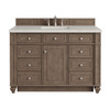 Bristol 48" Single Vanity, Whitewashed Walnut, w/ 3 CM Siberian Silestone Top w/FreePower Wireless Charger