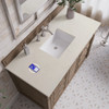 Bristol 48" Single Vanity, Whitewashed Walnut, w/ 3 CM Siberian Silestone Top w/FreePower Wireless Charger