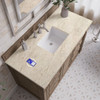 Bristol 48" Single Vanity, Whitewashed Walnut, w/ 3 CM Tajnar Eclos Top w/FreePower Wireless Charger