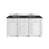 Bristol 60" Double Vanity, Bright White, w/ 3 CM Phantome Eclos Top