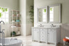 Bristol 60" Double Vanity, Bright White w/ 3 CM Eternal Jasmine Pearl Silestone Top w/FreePower Wireless Charger