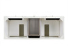 Bristol 60" Double Vanity, Bright White w/ 3 CM Eternal Jasmine Pearl Silestone Top w/FreePower Wireless Charger