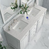 Bristol 60" Double Vanity, Bright White w/ 3 CM Eternal Jasmine Pearl Silestone Top w/FreePower Wireless Charger