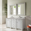 Bristol 60" Double Vanity, Bright White w/ 3 CM Victorian Silver Silestone Top w/FreePower Wireless Charger