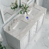 Bristol 60" Double Vanity, Bright White w/ 3 CM Victorian Silver Silestone Top w/FreePower Wireless Charger