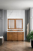 Bristol 60" Double Vanity, Saddle Brown w/ 3 CM Ethereal Noctis Silestone Top w/FreePower Wireless Charger