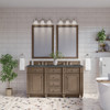 Bristol 60" Double Vanity, Whitewashed Walnut w/ 3 CM Parisien Bleu Silestone Top