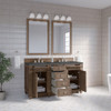 Bristol 60" Double Vanity, Whitewashed Walnut w/ 3 CM Parisien Bleu Silestone Top