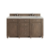 Bristol 60" Double Vanity, Whitewashed Walnut, w/ 3 CM Siberian Silestone Top