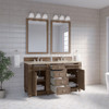 Bristol 60" Double Vanity, Whitewashed Walnut, w/ 3 CM Tajnar Eclos Top