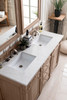 Bristol 60" Double Vanity, Whitewashed Walnut w/ 3 CM Eternal Jasmine Pearl Silestone Top w/FreePower Wireless Charger