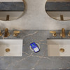 Bristol 60" Double Vanity, Whitewashed Walnut w/ 3 CM Parisien Bleu Silestone Top w/FreePower Wireless Charger
