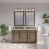 Bristol 60" Double Vanity, Whitewashed Walnut, w/ 3 CM Siberian Silestone Top w/FreePower Wireless Charger