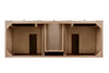Bristol 60" Double Vanity, Whitewashed Walnut, w/ 3 CM Tajnar Eclos Top w/FreePower Wireless Charger