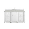Bristol 60" Single Vanity, Bright White w/ 3 CM Lime Delight Silestone Top