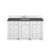 Bristol 60" Single Vanity, Bright White w/ 3 CM Parisien Bleu Silestone Top