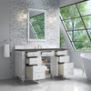 Bristol 60" Single Vanity, Bright White w/ 3 CM Parisien Bleu Silestone Top
