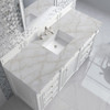 Bristol 60" Single Vanity, Bright White w/ 3 CM Victorian Silver Silestone Top