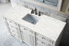 Bristol 60" Single Vanity, Bright White w/ 3 CM Eternal Jasmine Pearl Silestone Top w/FreePower Wireless Charger