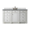 Bristol 60" Single Vanity, Bright White w/ 3 CM Parisien Bleu Silestone Top w/FreePower Wireless Charger