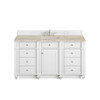 Bristol 60" Single Vanity, Bright White, w/ 3 CM Tajnar Eclos Top w/FreePower Wireless Charger