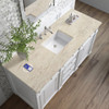 Bristol 60" Single Vanity, Bright White, w/ 3 CM Tajnar Eclos Top w/FreePower Wireless Charger