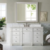 Bristol 60" Single Vanity, Bright White w/ 3 CM Victorian Silver Silestone Top w/FreePower Wireless Charger