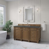 Bristol 60" Single Vanity, Saddle Brown w/ 3 CM Parisien Bleu Silestone Top