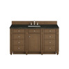 Bristol 60" Single Vanity, Saddle Brown, w/ 3 CM Phantome Eclos Top
