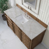 Bristol 60" Single Vanity, Saddle Brown w/ 3 CM Victorian Silver Silestone Top