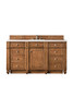 Bristol 60" Single Vanity, Saddle Brown w/ 3 CM White Zeus Silestone Top