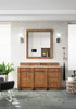 Bristol 60" Single Vanity, Saddle Brown w/ 3 CM White Zeus Silestone Top