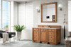 Bristol 60" Single Vanity, Saddle Brown w/ 3 CM White Zeus Silestone Top
