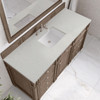 Bristol 60" Single Vanity, Whitewashed Walnut w/ 3 CM Lime Delight Silestone Top