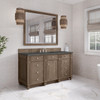 Bristol 60" Single Vanity, Whitewashed Walnut w/ 3 CM Parisien Bleu Silestone Top