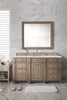 Bristol 60" Single Vanity, Whitewashed Walnut w/ 3 CM Eternal Jasmine Pearl Silestone Top w/FreePower Wireless Charger