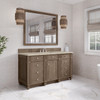 Bristol 60" Single Vanity Whitewashed Walnut, w/ 3 CM Tajnar Eclos Top w/FreePower Wireless Charger