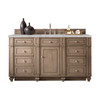 Bristol 60" Single Vanity, Whitewashed Walnut w/ 3 CM Victorian Silver Silestone Top w/FreePower Wireless Charger