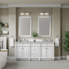 Bristol 72" Double Vanity, Bright White w/ 3 CM Victorian Silver Silestone Top
