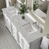 Bristol 72" Double Vanity, Bright White w/ 3 CM Victorian Silver Silestone Top