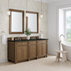 Bristol 72" Double Vanity, Saddle Brown, w/ 3 CM Phantome Eclos Top