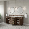 Bristol 72" Double Vanity, Whitewashed Walnut w/ 3 CM Lime Delight Silestone Top