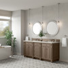 Bristol 72" Double Vanity, Whitewashed Walnut, w/ 3 CM Siberian Silestone Top